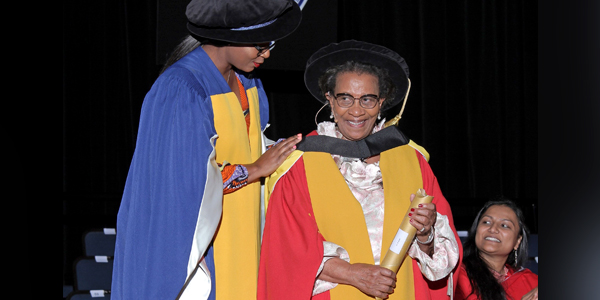 Dr Brigalia Bam awarded an honorary Doctor of Literature (DLitt) degree by Wits on 27 March 2019